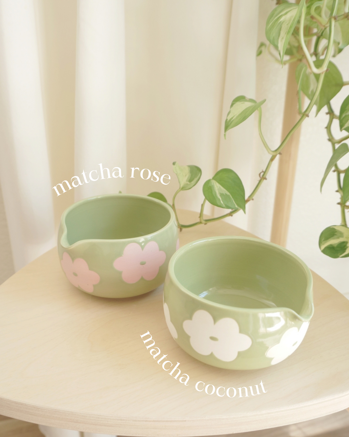 matcha rose/coconut flowers matcha bowl