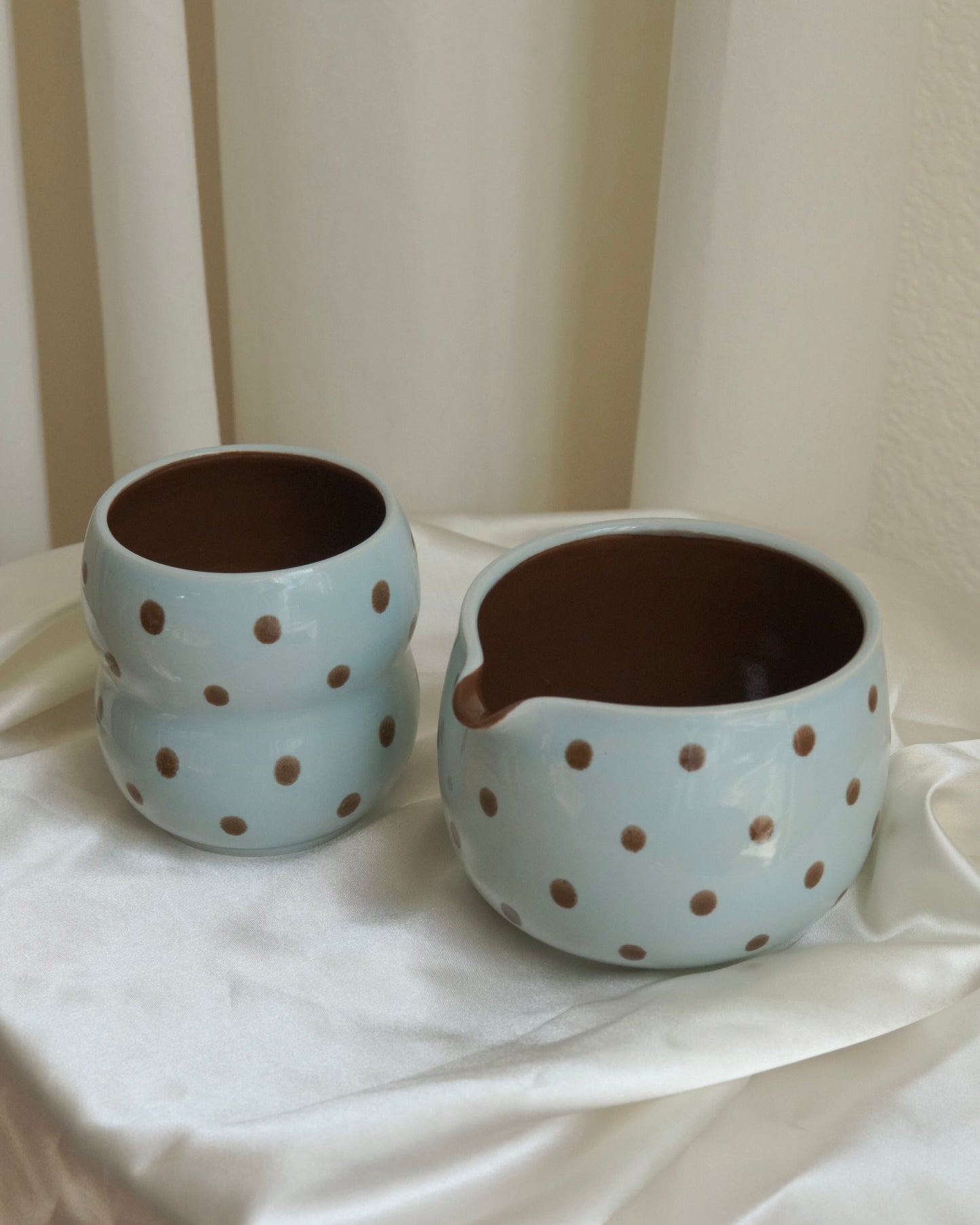 blueberry mocha polka dot set