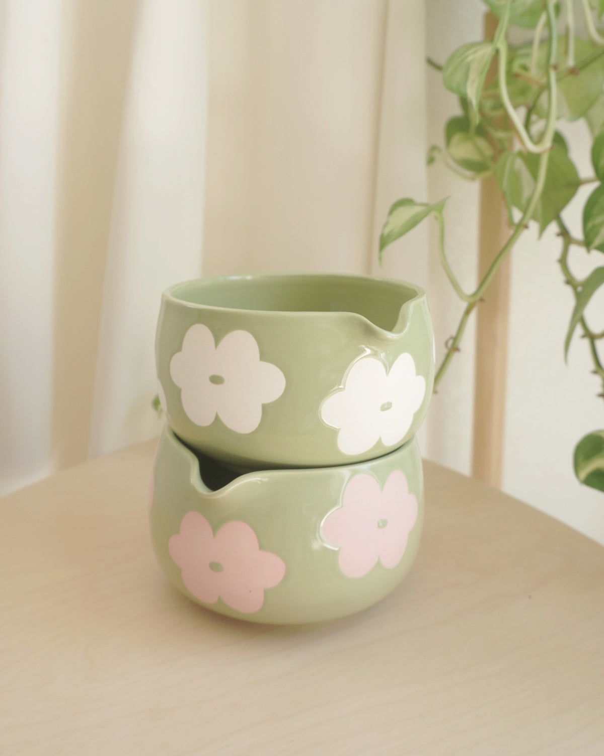 matcha rose/coconut flowers matcha bowl